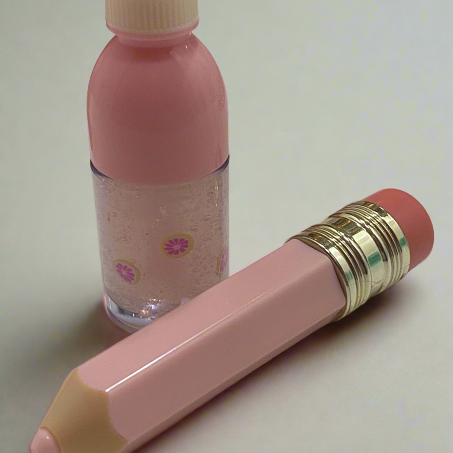 pink pencil drink bottle lip gloss