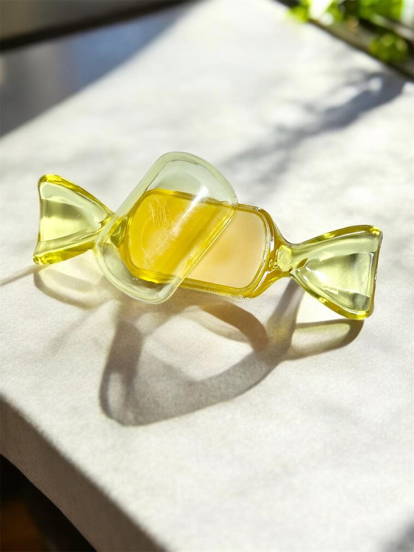 yellow butterscotch candy shaped lip balm