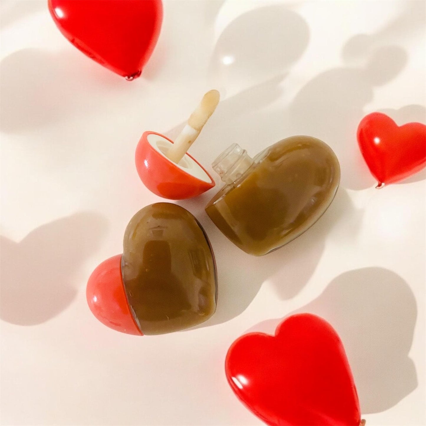 Heart shaped chocolate lip gloss