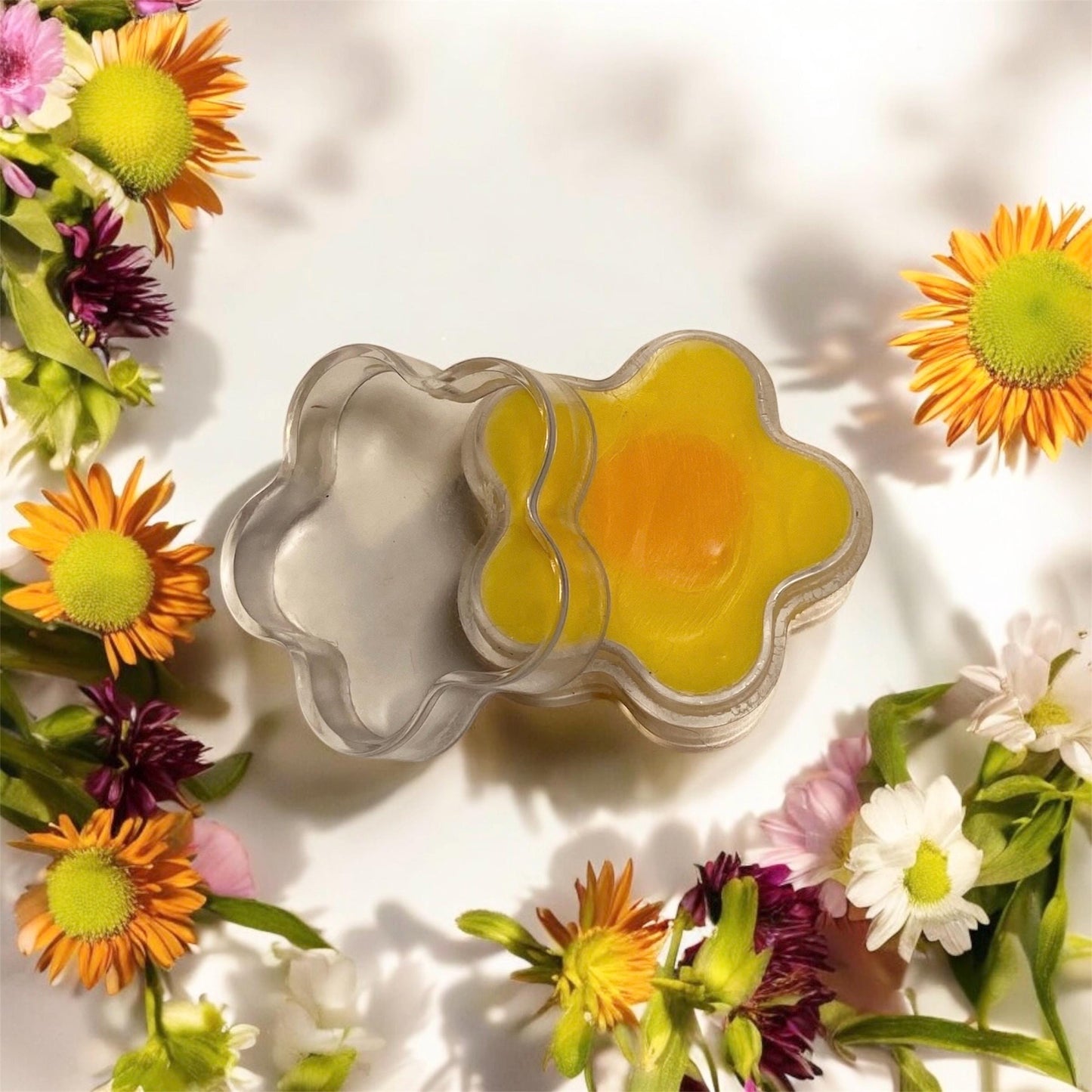 Flower shaped molded novelty lip balm