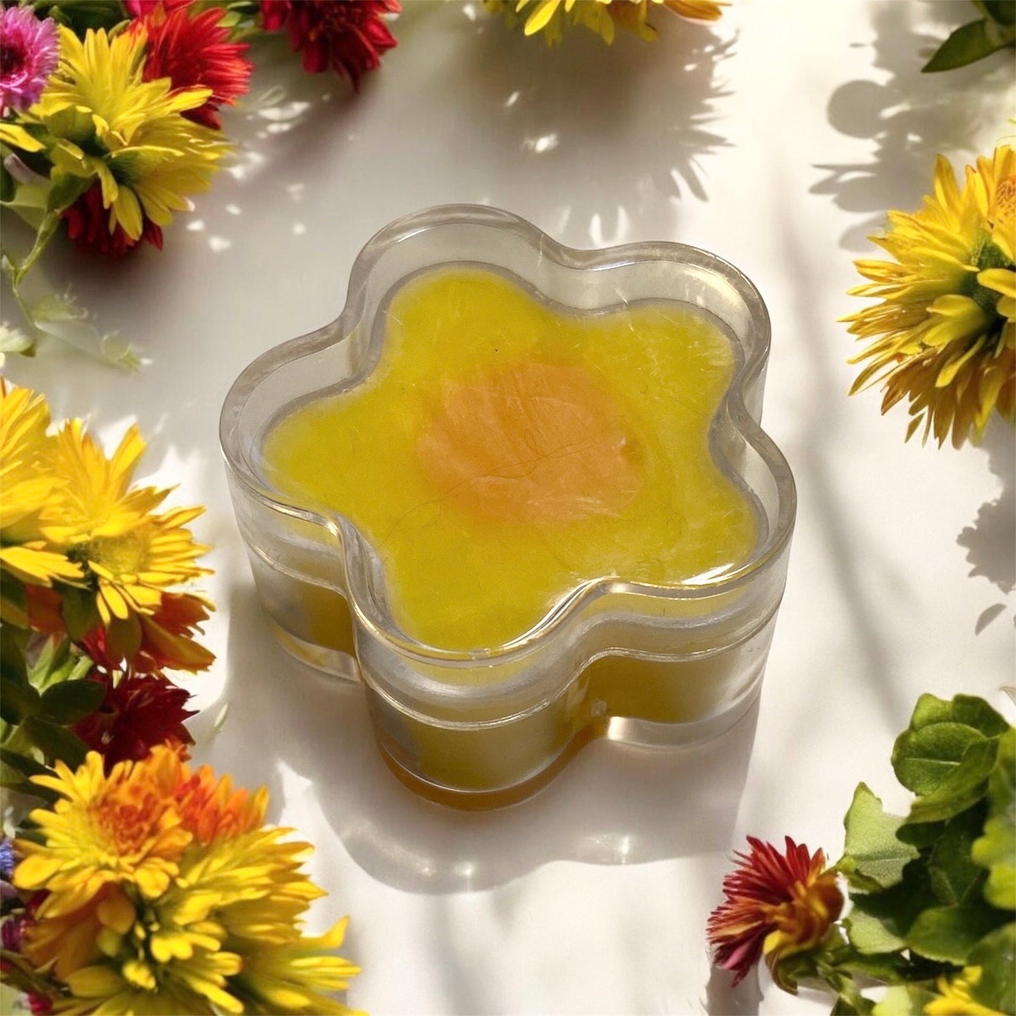 Flower shaped molded novelty lip balm