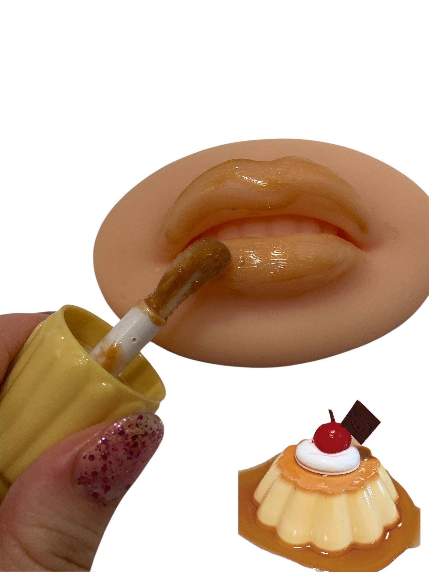 flan cake caramel flavored novelty lip gloss (4ml)