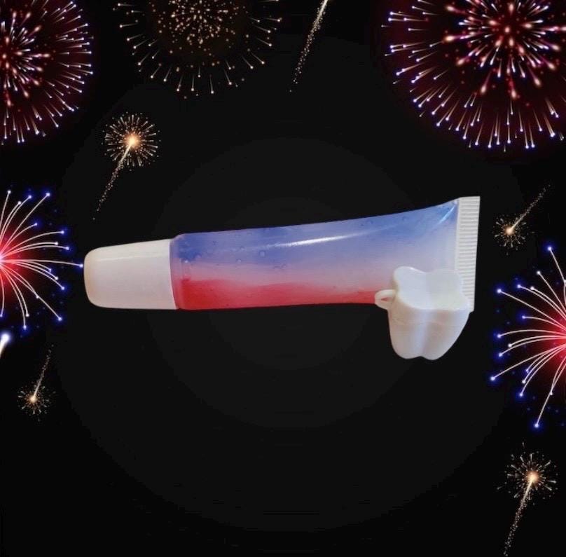 Red White and Toothpaste lip gloss/lip balm duo 🪥🦷