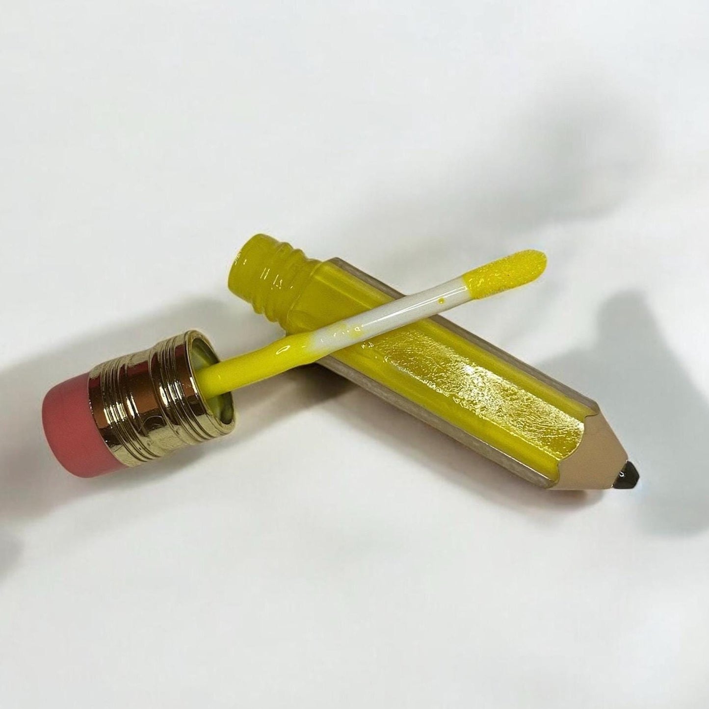 Yellow pencil shaped lip gloss, banana flavored lip gloss, back to school (5ml)
