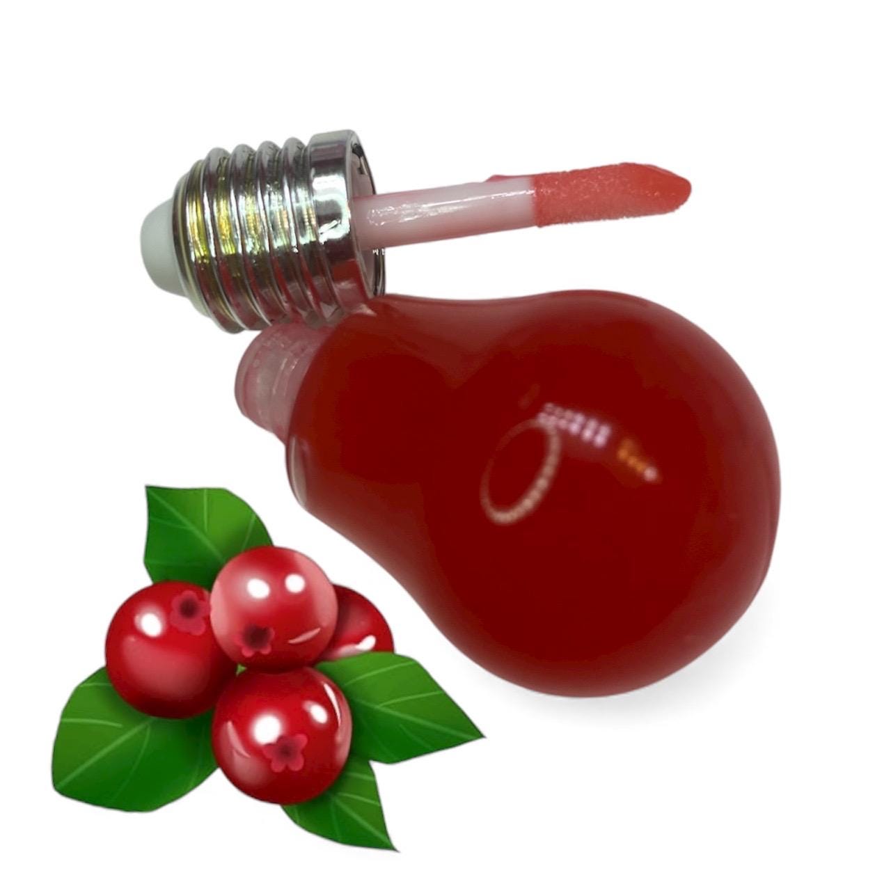 red and green light bulb Christmas lip gloss duo