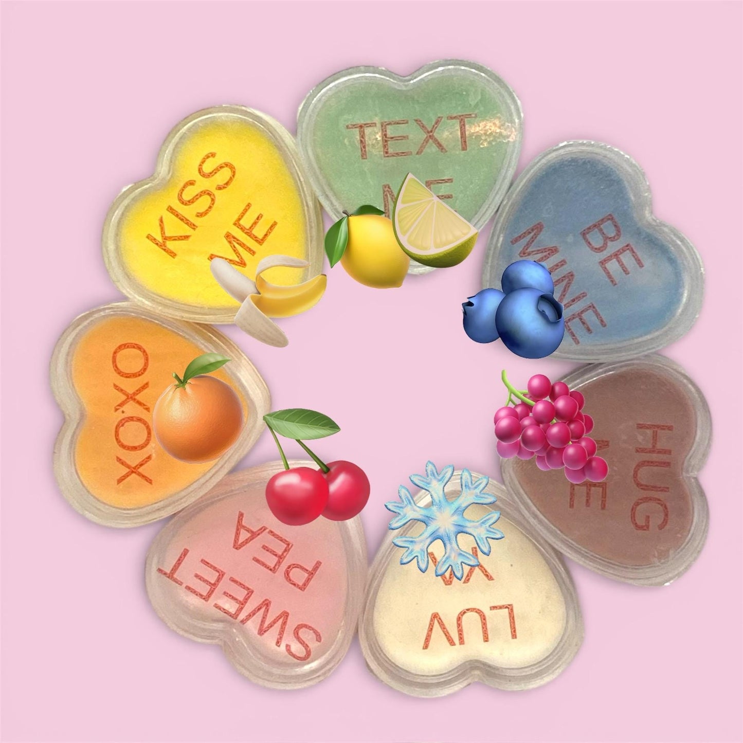 Candy Conversation Heart Lip Balm Set π