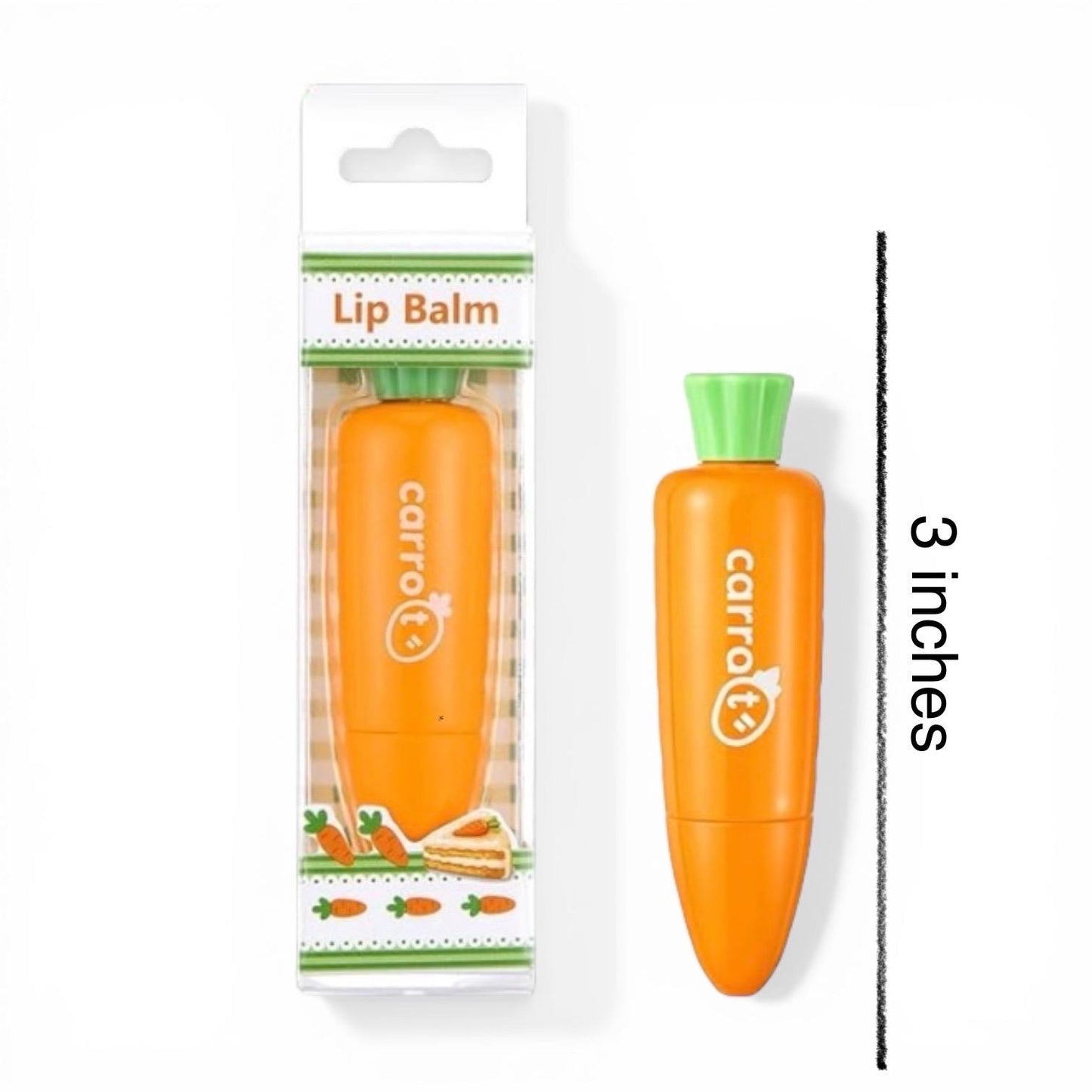 Carrot cake flavored carrot shaped easter spring lip balm