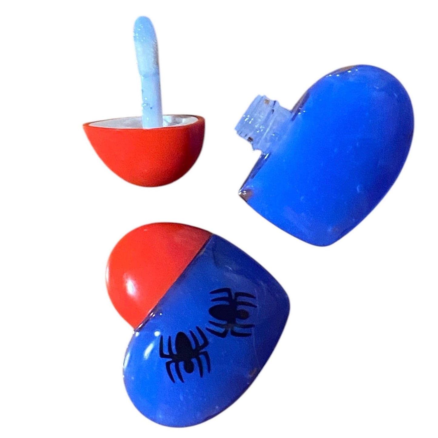 Spiderman heart shaped blue lip gloss with spider sequins