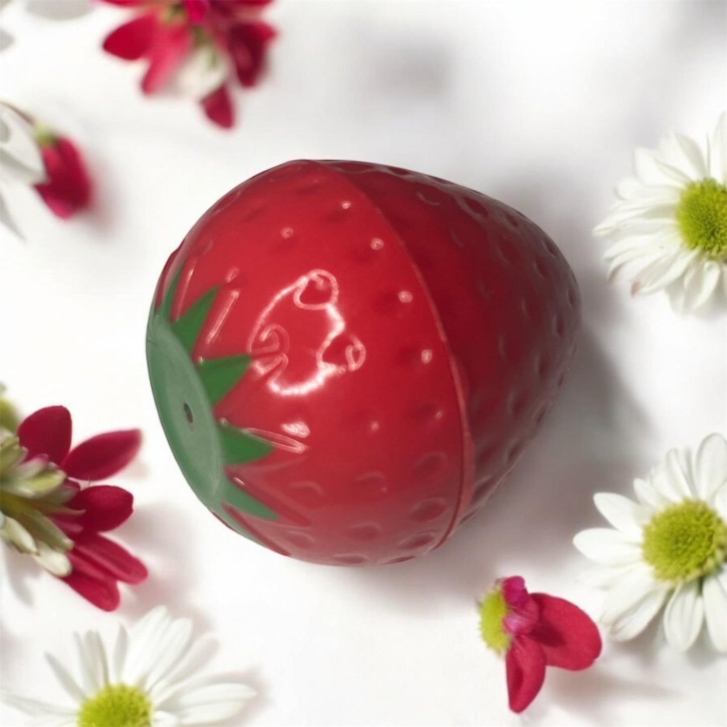 Strawberry shaped novelty lip balm
