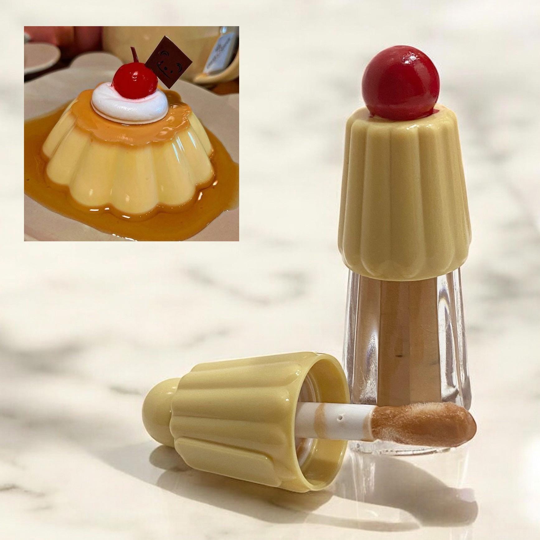 flan shaped caramel flavored lip gloss 🥮🍒