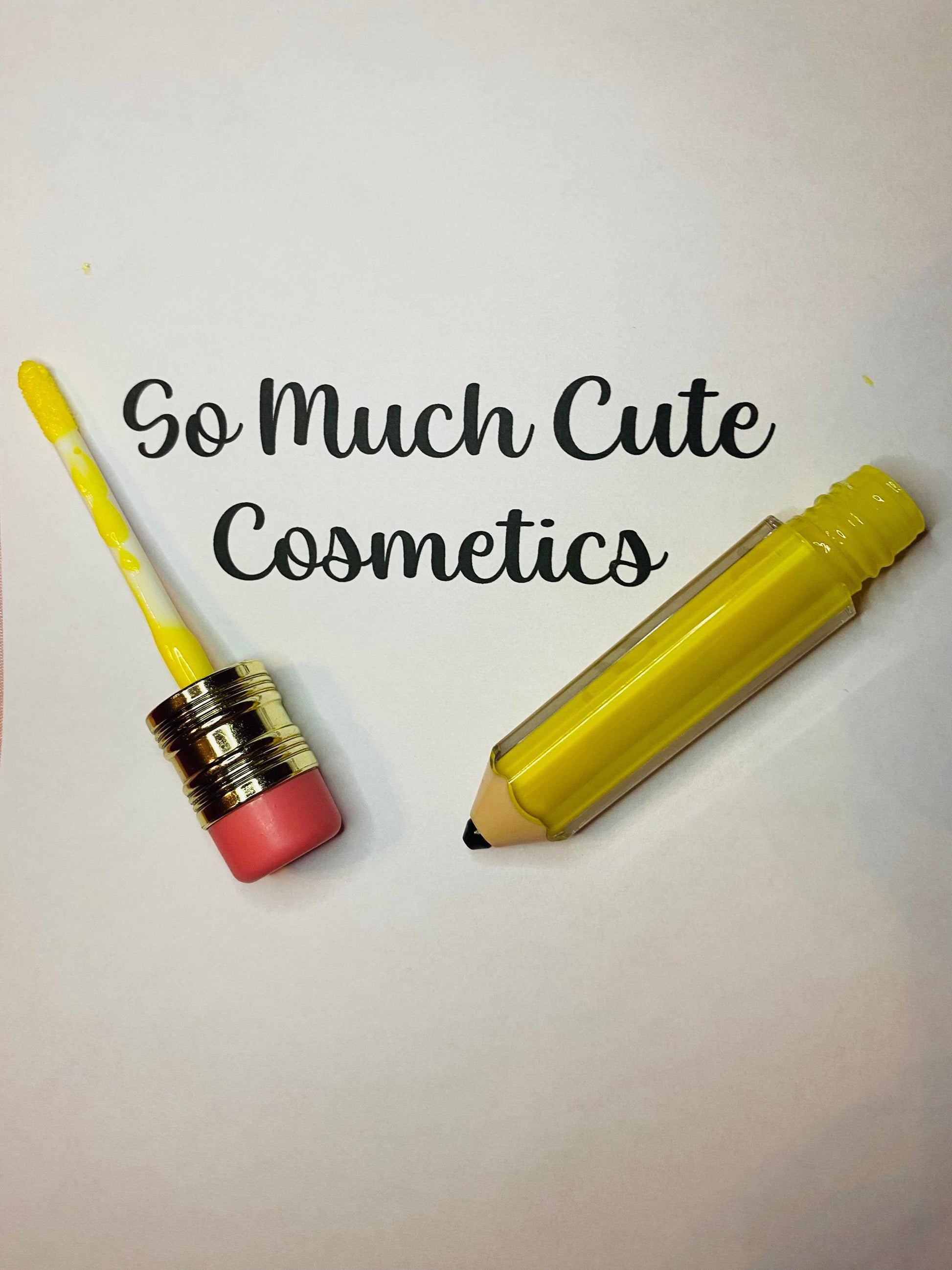 Yellow pencil shaped lip gloss, banana flavored lip gloss, back to school (5ml)