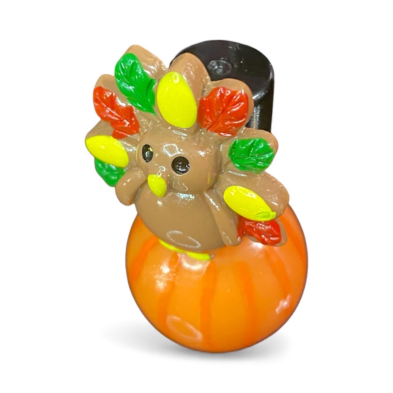 Pumpkin flavored Thanksgiving lip gloss with Turkey Charm (5ml)