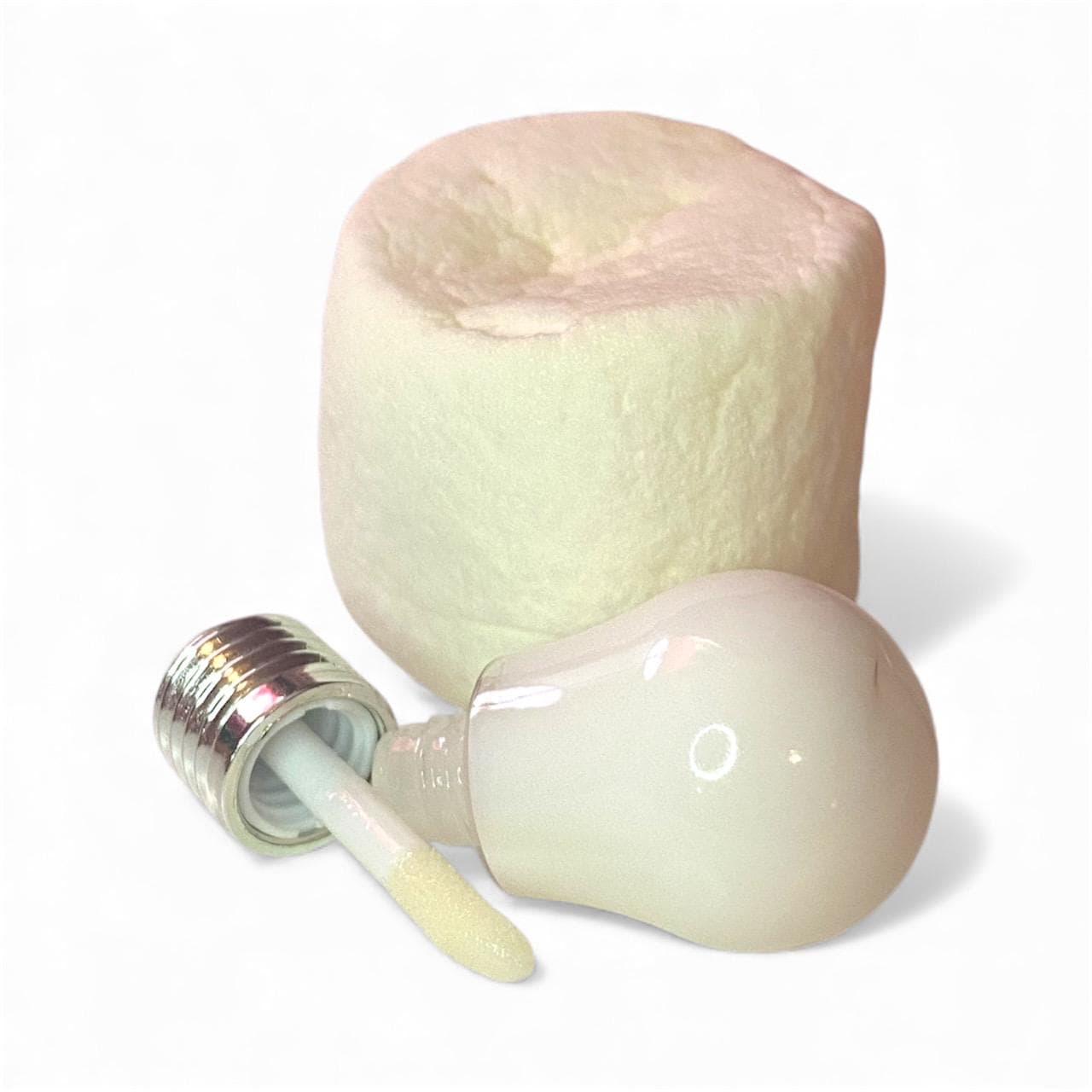 marshmallow or wintermint flavored light bulb shaped novelty lip gloss