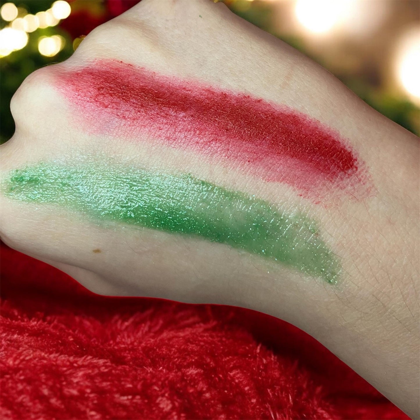 Wizard of oz (inspired) emerald and ruby shaped diamond lip gloss/balm duo, Christmas gift/stocking stuffer