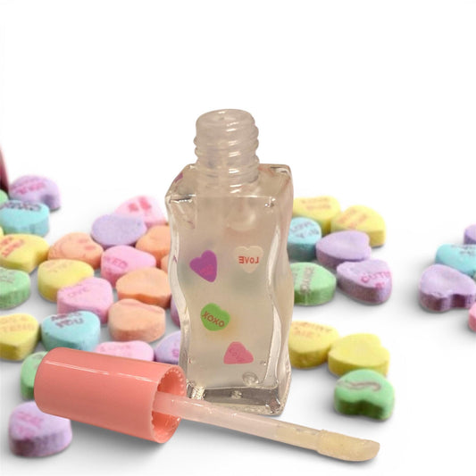 Candy hearts lip gloss, valentines day gift, girlfriend gift, wife gift