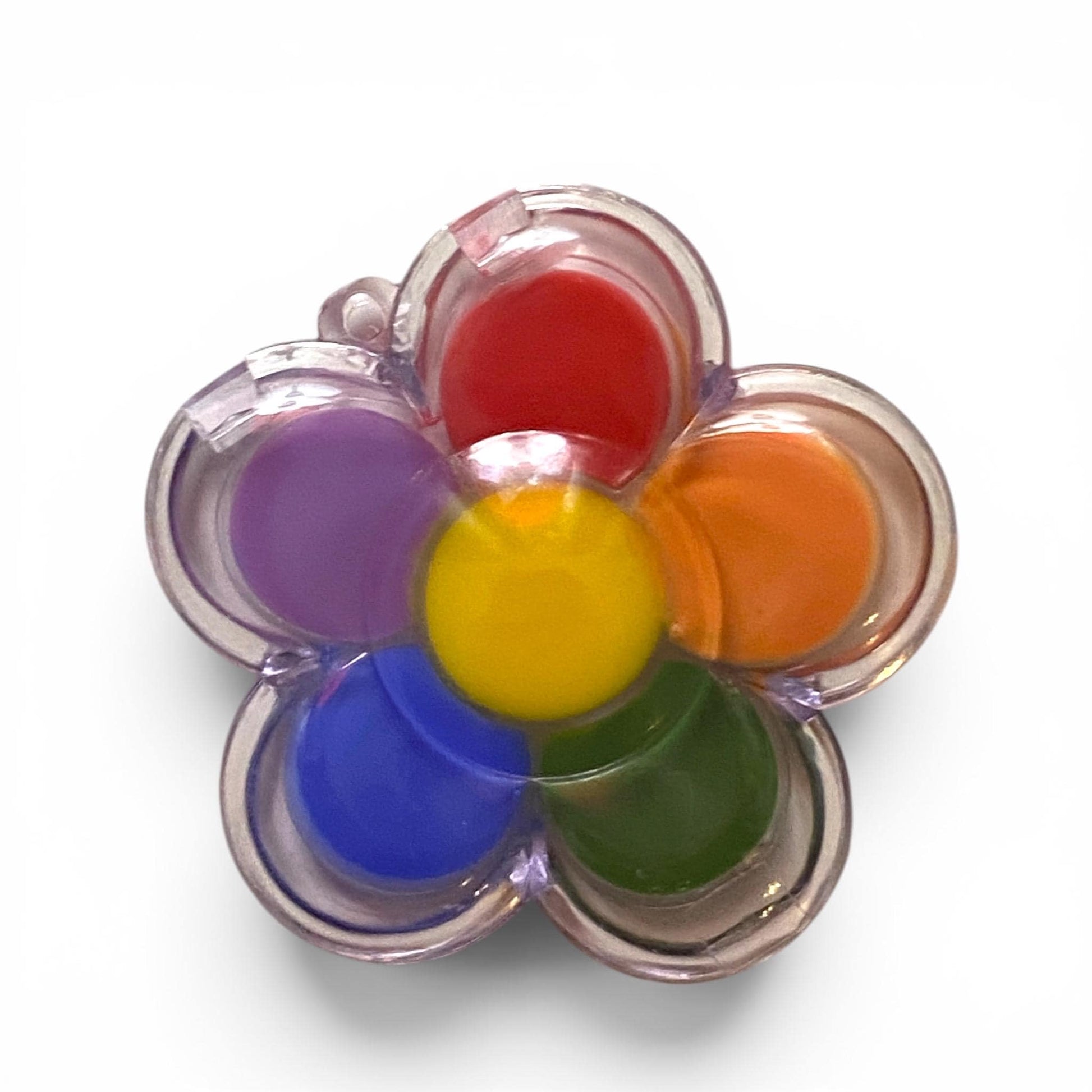 fruit flavored rainbow flower compact lip balm, spring lip balm (vegan), naturally flavored lip balm