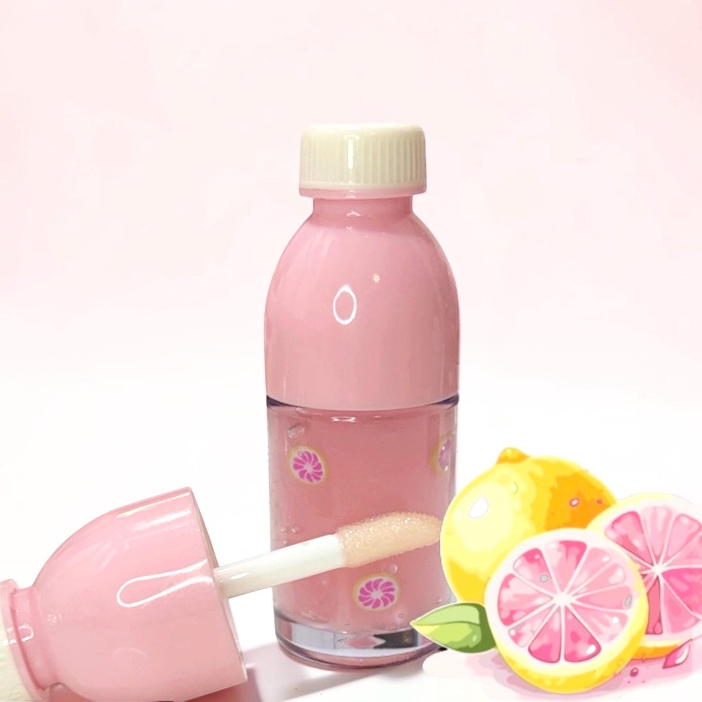 pink drink bottle lip gloss duo 🍓🍋🥝