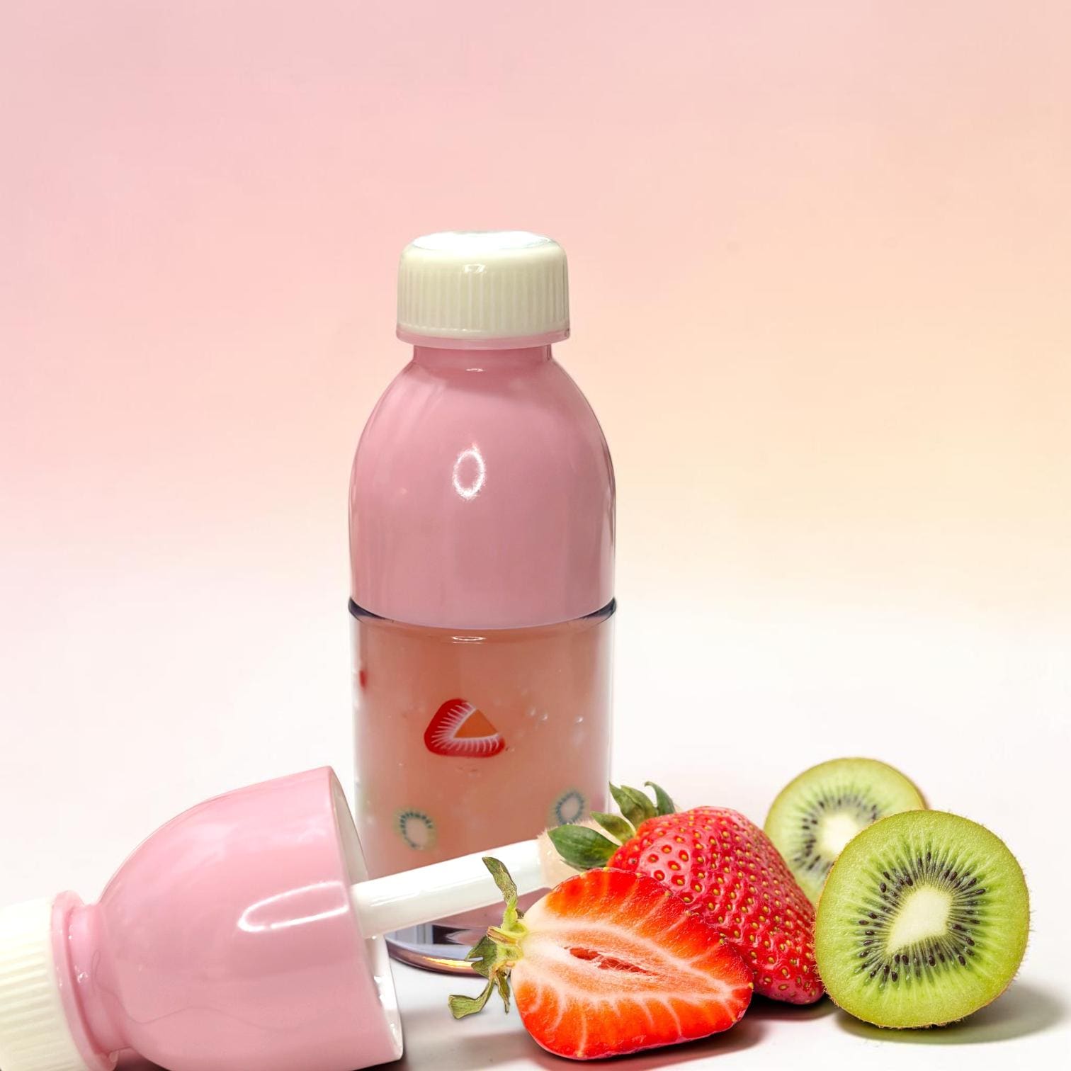 pink drink bottle lip gloss duo 🍓🍋🥝