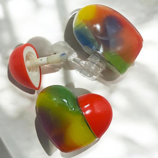 Rainbow swirl heart shaped novelty lip gloss (5ml)