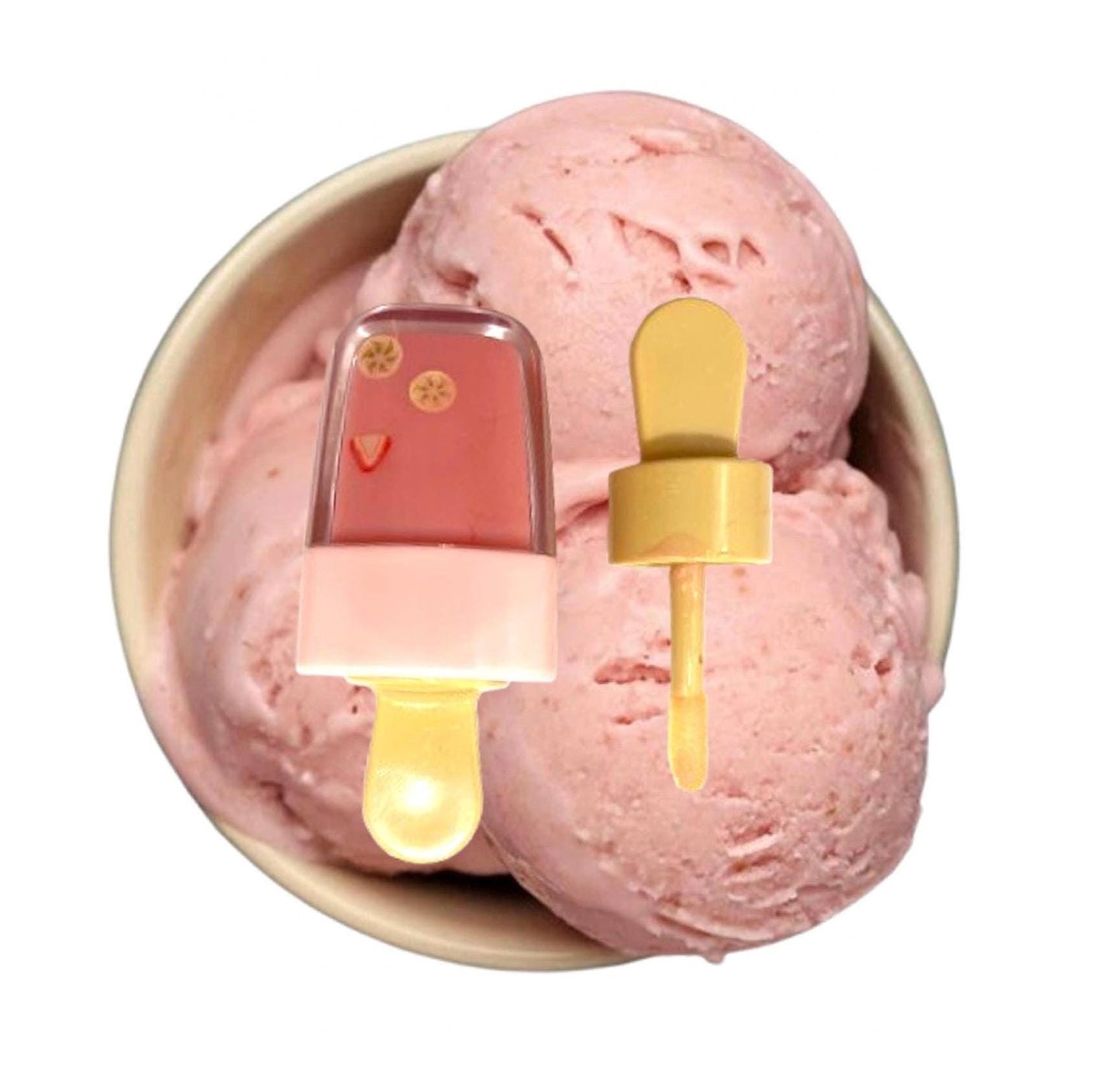 strawberry banana popsicle ice cream shaped novelty ip gloss